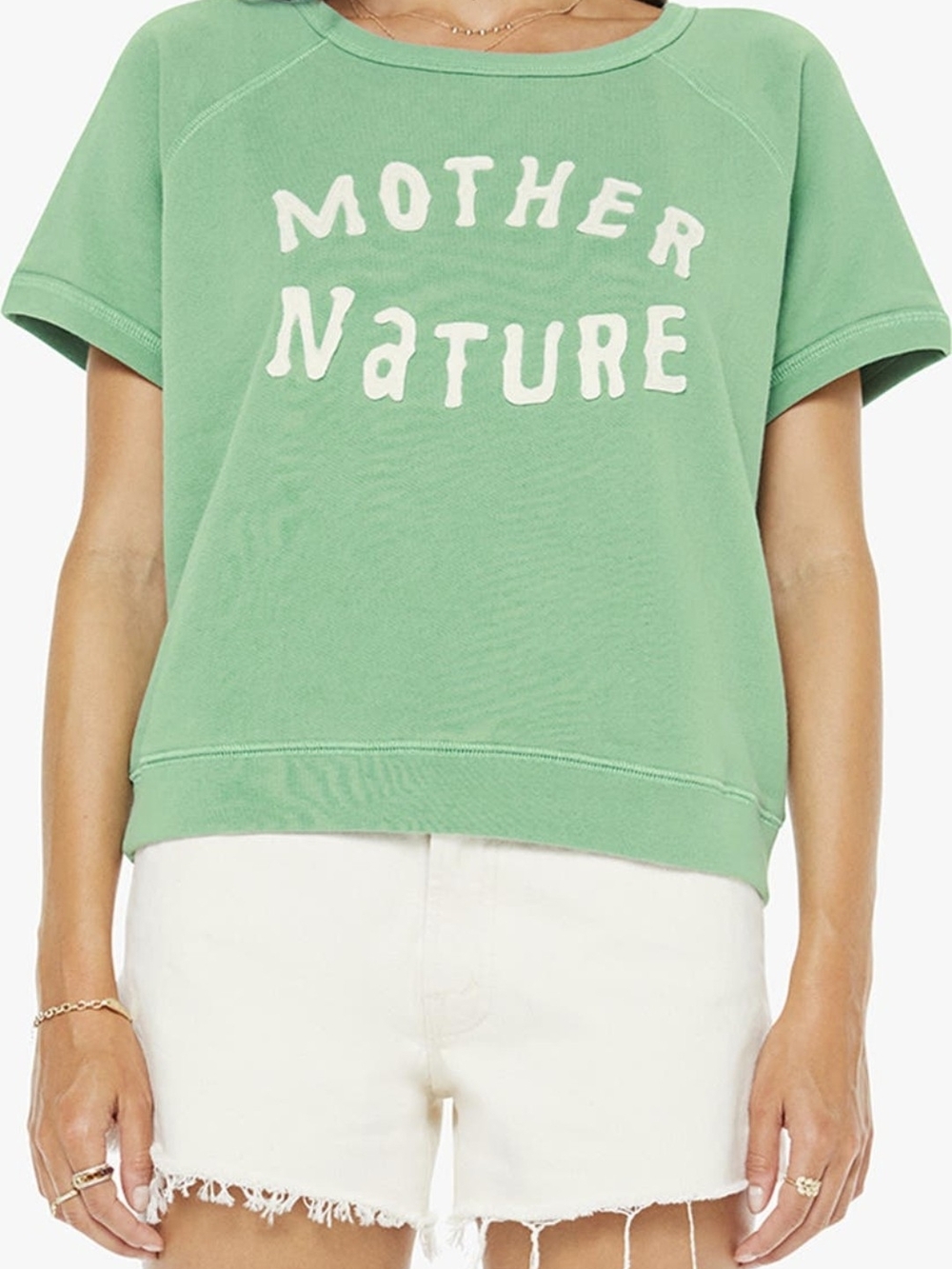 NWT MOTHER The Short Graphic Cotton T-Shirt Size M